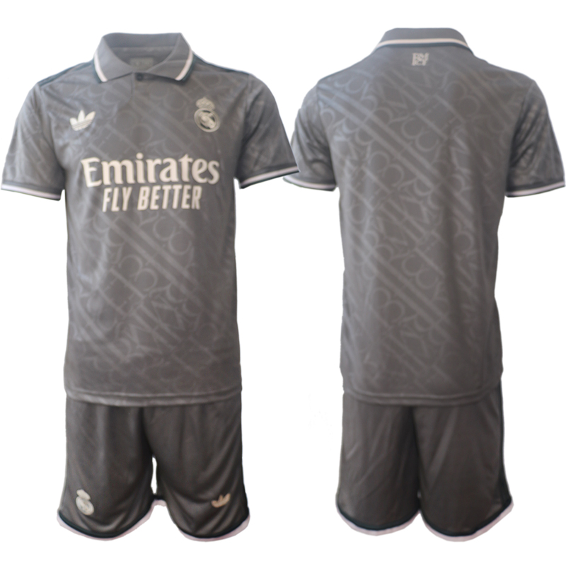 Men 2024-2025 Club Real Madrid away Grey blank Soccer Jersey